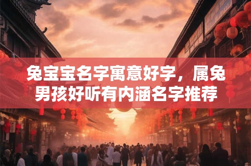 兔宝宝名字寓意好字，属兔男孩好听有内涵名字推荐