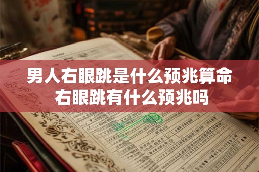 男人右眼跳是什么预兆算命 右眼跳有什么预兆吗