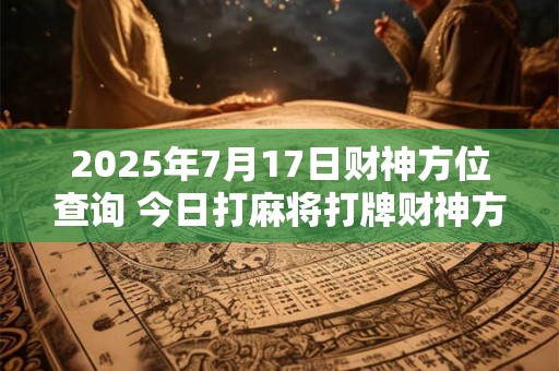 2026年7月17日财神方位查询 今日打麻将打牌财神方位