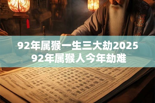 92年属猴一生三大劫2025 92年属猴人今年劫难