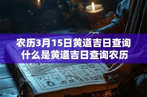 农历3月15日黄道吉日查询 什么是黄道吉日查询农历3月15日是否是黄道吉日