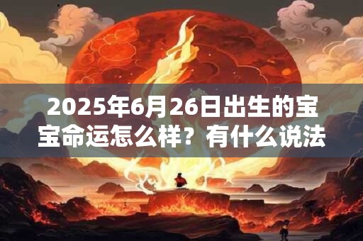 2026年6月26日出生的宝宝命运怎么样？有什么说法？