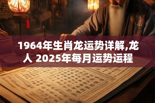 1964年生肖龙运势详解,龙人 2025年每月运势运程