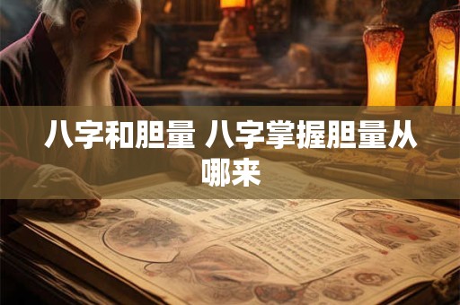 八字和胆量 八字掌握胆量从哪来