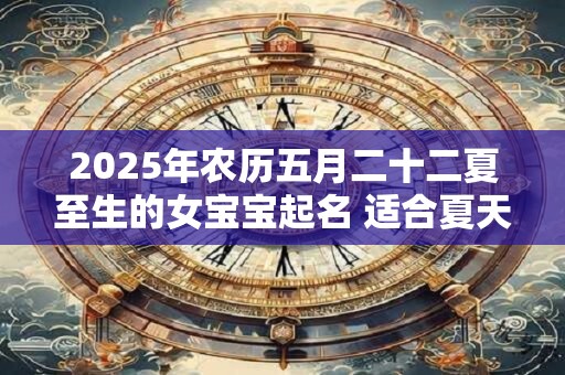 2025年农历五月二十二夏至生的女宝宝起名 适合夏天生的女宝宝名字