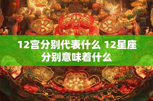 12宫分别代表什么 12星座分别意味着什么
