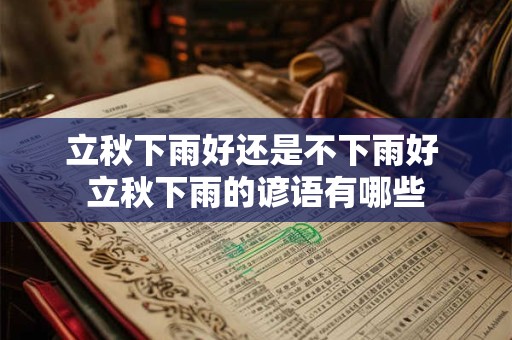 立秋下雨好还是不下雨好 立秋下雨的谚语有哪些