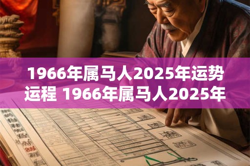 1966年属马人2025年运势运程 1966年属马人2025年的运势运程如何