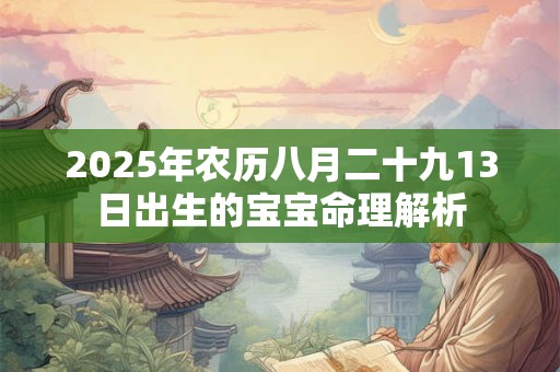 2025年农历八月二十九13日出生的宝宝命理解析