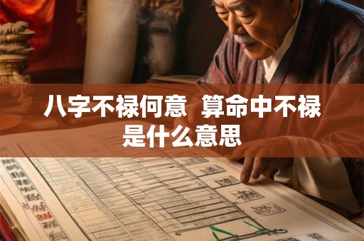八字不禄何意  算命中不禄是什么意思