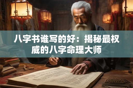 八字书谁写的好：揭秘最权威的八字命理大师