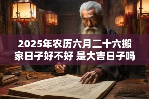 2025年农历六月二十六搬家日子好不好 是大吉日子吗