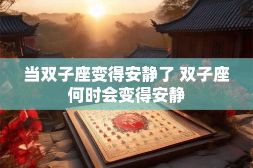 当双子座变得安静了 双子座何时会变得安静