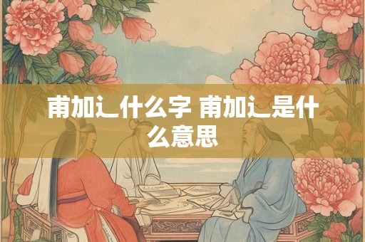 甫加辶什么字 甫加辶是什么意思