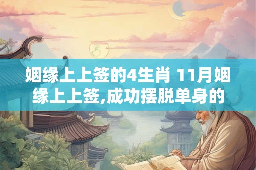 姻缘上上签的4生肖 11月姻缘上上签,成功摆脱单身的四生肖