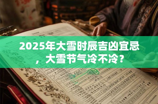 2025年大雪时辰吉凶宜忌，大雪节气冷不冷？