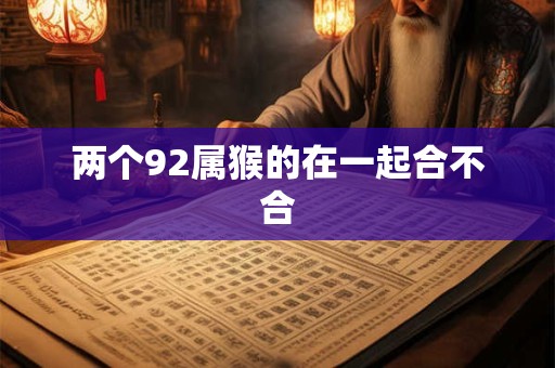 两个92属猴的在一起合不合