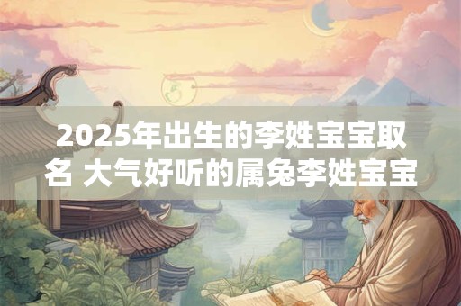 2025年出生的李姓宝宝取名 大气好听的属兔李姓宝宝名字