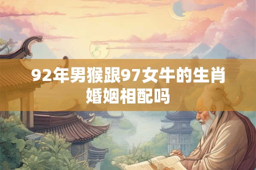 92年男猴跟97女牛的生肖婚姻相配吗