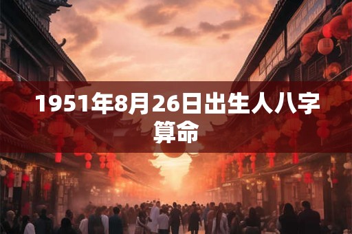 1951年8月26日出生人八字算命