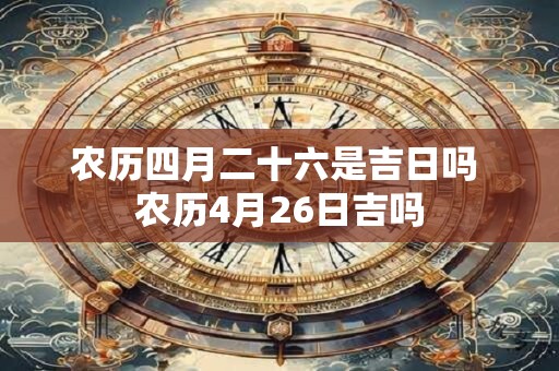 农历四月二十六是吉日吗 农历4月26日吉吗