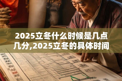 2025立冬什么时候是几点几分,2025立冬的具体时间