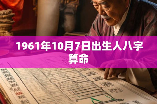 1961年10月7日出生人八字算命 1961年10月7日出生人八字算命