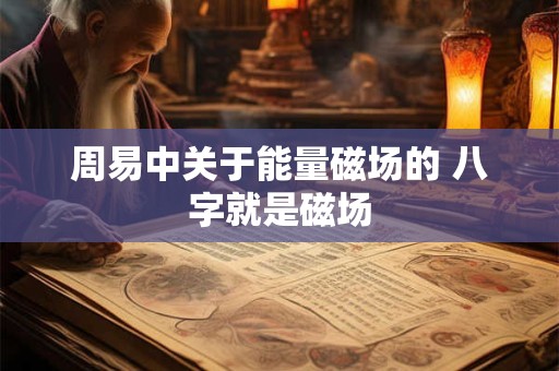 周易中关于能量磁场的 八字就是磁场