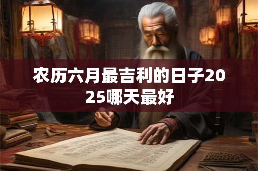 农历六月最吉利的日子2025哪天最好 农历六月最吉利的日子2025哪天最好