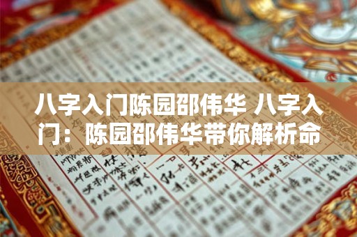 八字入门陈园邵伟华 八字入门：陈园邵伟华带你解析命运密码