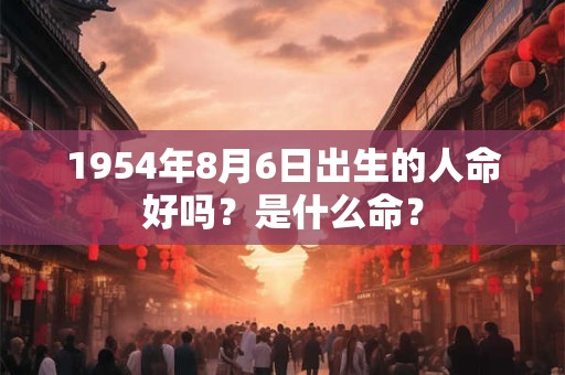 1954年8月6日出生的人命好吗？是什么命？