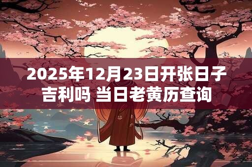 2025年12月23日开张日子吉利吗 当日老黄历查询