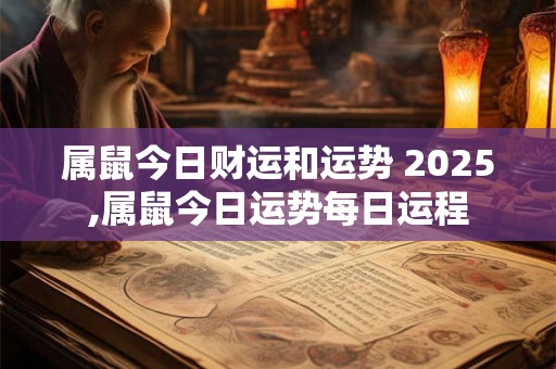 属鼠今日财运和运势 2025,属鼠今日运势每日运程