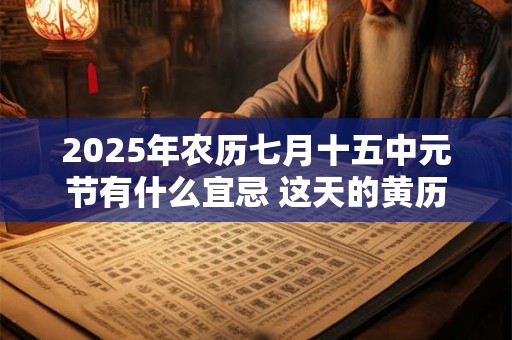 2026年农历七月十五中元节有什么宜忌 这天的黄历宜忌查询