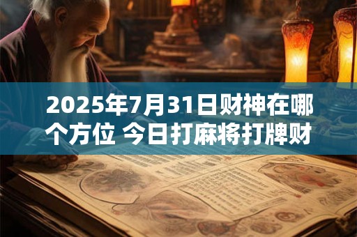 2025年7月31日财神在哪个方位 今日打麻将打牌财神方位