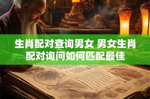 生肖配对查询男女 男女生肖配对询问如何匹配最佳