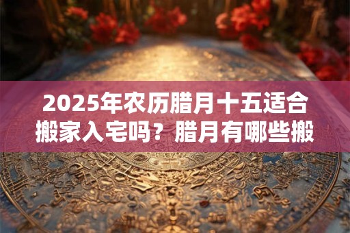 2025年农历腊月十五适合搬家入宅吗？腊月有哪些搬家吉日？