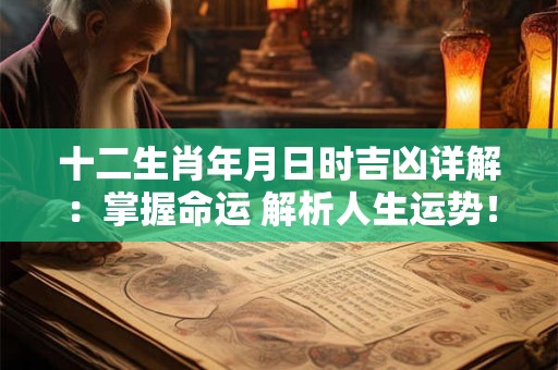 十二生肖年月日时吉凶详解：掌握命运 解析人生运势！