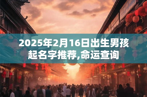 2025年2月16日出生男孩起名字推荐,命运查询