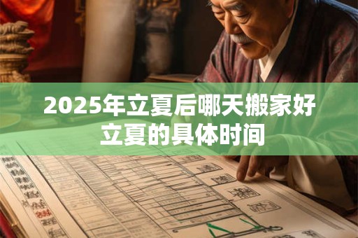 2025年立夏后哪天搬家好 立夏的具体时间