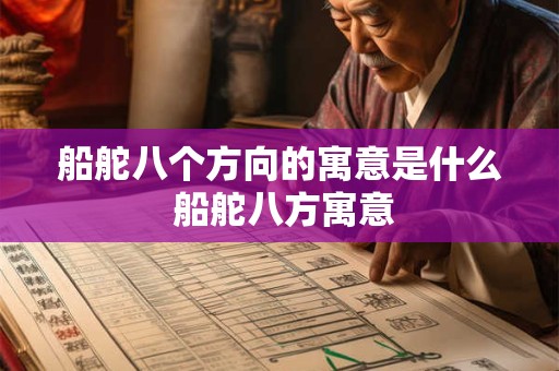 船舵八个方向的寓意是什么 船舵八方寓意