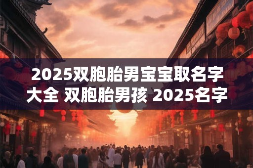 2025双胞胎男宝宝取名字大全 双胞胎男孩 2025名字应该怎么取