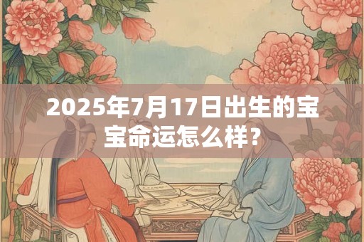 2025年7月17日出生的宝宝命运怎么样？