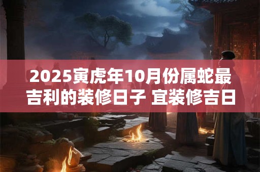 2025寅虎年10月份属蛇最吉利的装修日子 宜装修吉日查询