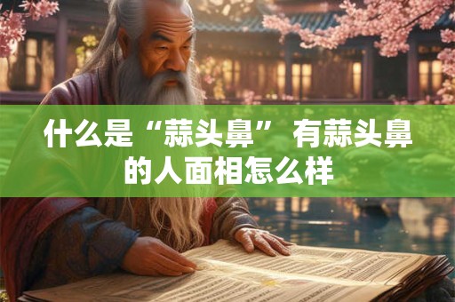 什么是“蒜头鼻” 有蒜头鼻的人面相怎么样