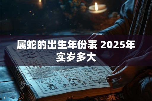 属蛇的出生年份表 2025年实岁多大