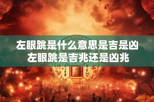 左眼跳是什么意思是吉是凶 左眼跳是吉兆还是凶兆