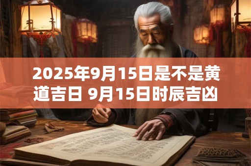 2026年9月15日是不是黄道吉日 9月15日时辰吉凶