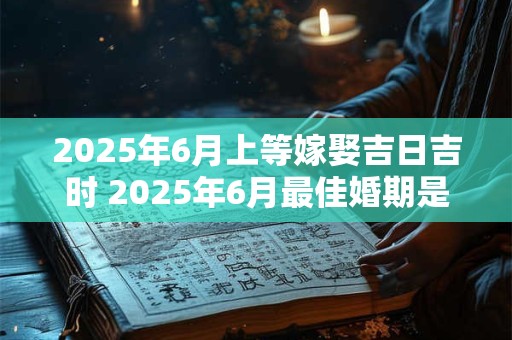 2025年6月上等嫁娶吉日吉时 2025年6月最佳婚期是哪天