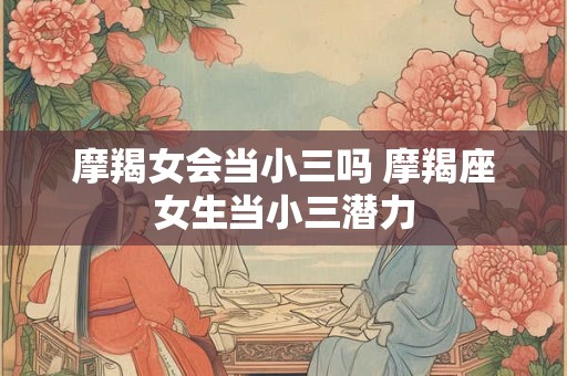 摩羯女会当小三吗 摩羯座女生当小三潜力